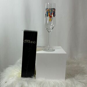 Carolina Gynning Feeling Magic Champagne Flute Glass, Colorful Face Horse Design